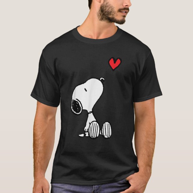 Peanuts Heart Sitting Snoopy T-Shirt (Front)
