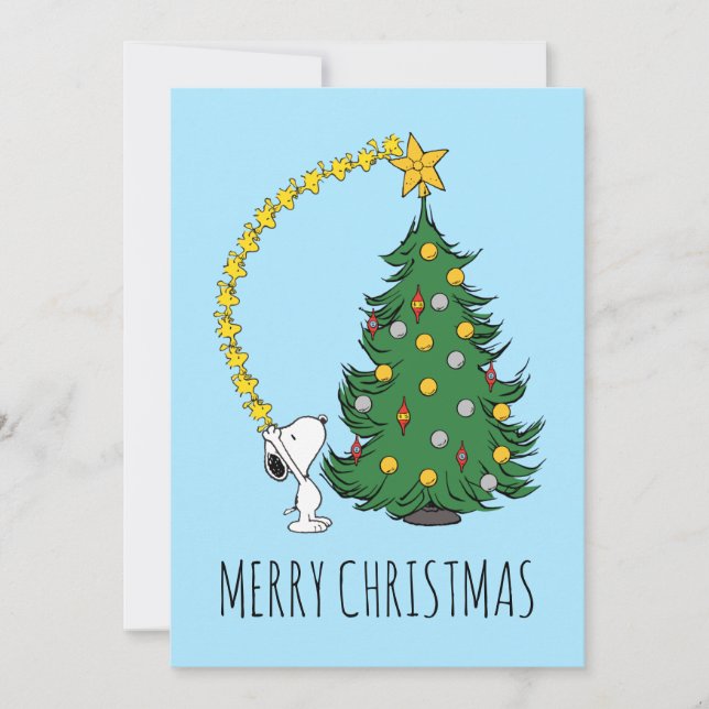 Peanuts | Holiday Tree | Add Your Photos & Names Card (Front)