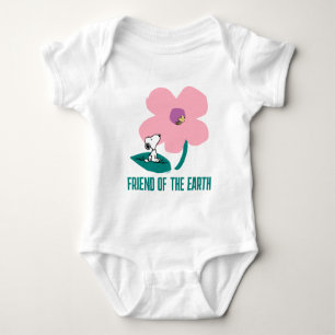 Peanuts   Illustrating Nature Pink Flower Baby Bodysuit