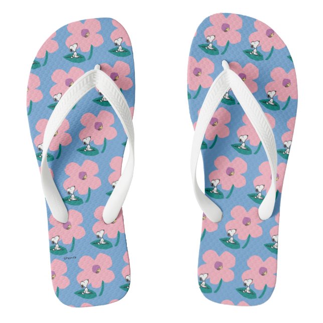 Peanuts | Illustrating Nature Pink Flower Jandals (Footbed)