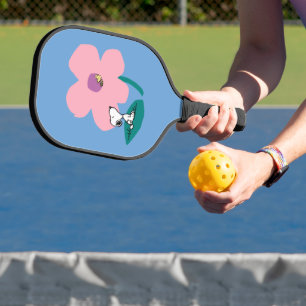 Peanuts   Illustrating Nature Pink Flower Pickleball Paddle
