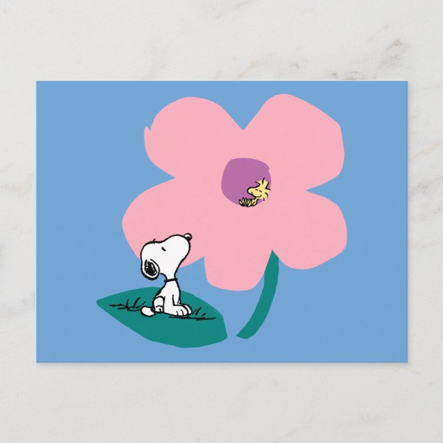 Peanuts | Illustrating Nature Pink Flower Postcard (Front)