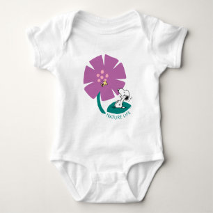 Peanuts Illustrating Nature Purple Flower Baby Bodysuit