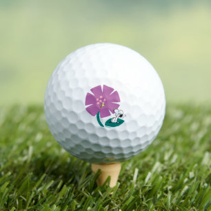 Peanuts Illustrating Nature Purple Flower Golf Balls