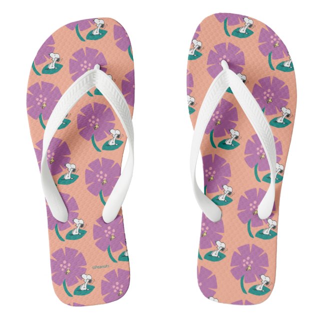 Peanuts | Illustrating Nature Purple Flower Jandals (Footbed)