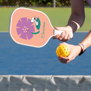 Peanuts   Illustrating Nature Purple Flower Pickleball Paddle