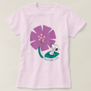 Peanuts Illustrating Nature Purple Flower T-Shirt