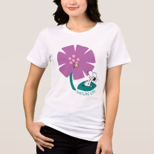 Peanuts Illustrating Nature Purple Flower Tri-Blend Shirt