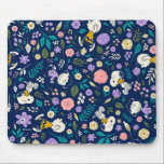 Peanuts In Bloom Pattern Mouse Pad<br><div class="desc">Take a look at this super cute design featuring Snoopy,  Woodstock,  Charlie Brown & Lucy in a colourful floral pattern.</div>