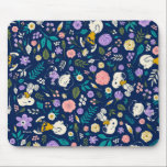 Peanuts In Bloom Pattern Mouse Pad<br><div class="desc">Take a look at this super cute design featuring Snoopy,  Woodstock,  Charlie Brown & Lucy in a colourful floral pattern.</div>