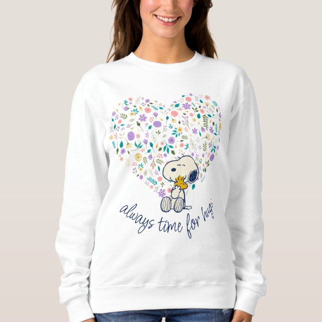 Peanuts In Bloom | Snoopy Heart Sweatshirt (Front)