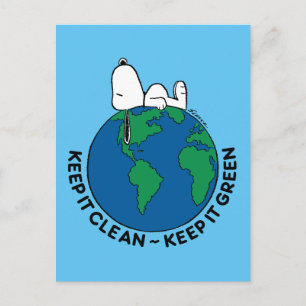 Peanuts Keep It Clean Keep It Green Postcard