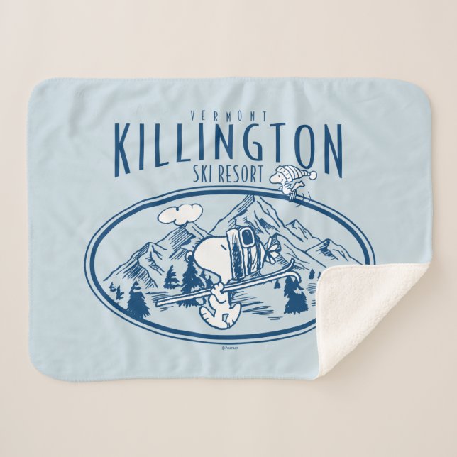 Peanuts | Killington Ski Resort Vermont Sherpa Blanket (Front (Horizontal))
