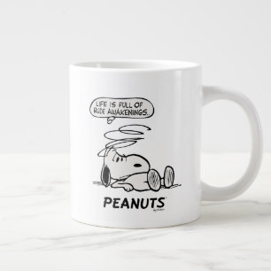 Peanuts   Life is Full of Rude Awakenings Large Coffee Mug