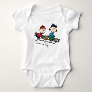 Peanuts Linus & Lucy Sled Riding Baby Bodysuit