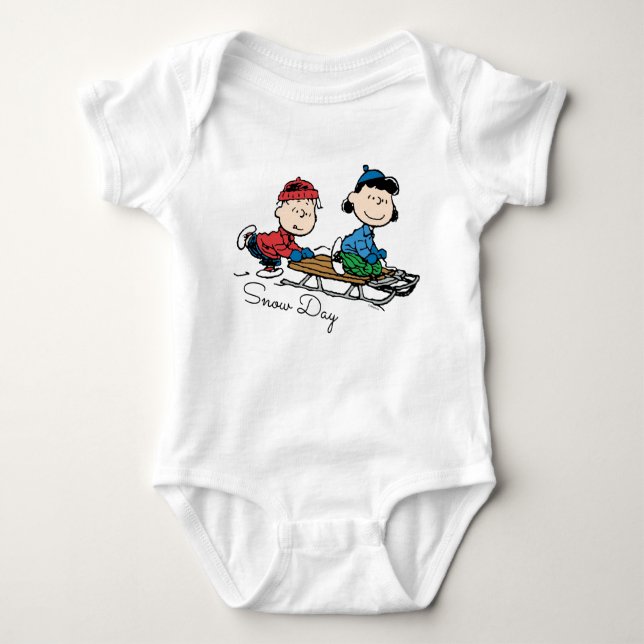 Peanuts | Linus & Lucy Sled Riding Baby Bodysuit (Front)