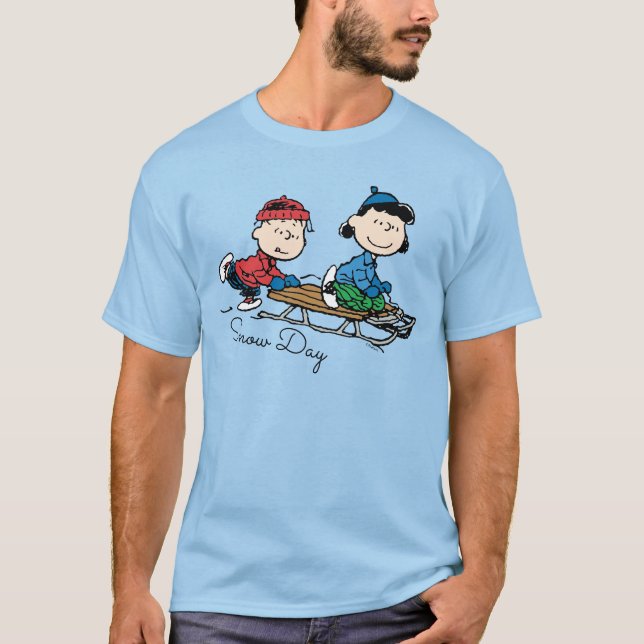 Peanuts | Linus & Lucy Sled Riding T-Shirt (Front)