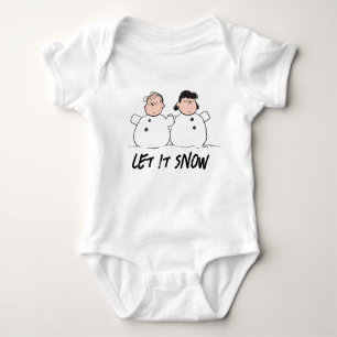 Peanuts Linus & Lucy Snowmen Baby Bodysuit