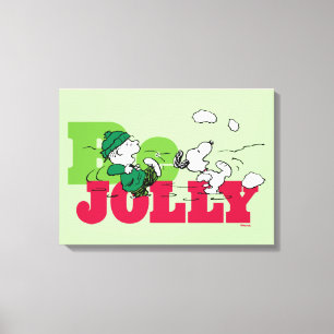 Peanuts   Linus & Snoopy Be Jolly Canvas Print