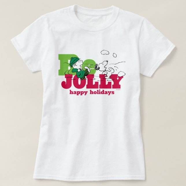 Peanuts | Linus & Snoopy Be Jolly T-Shirt (Design Front)