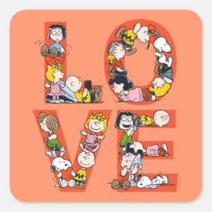 Peanuts - LOVE Square Sticker