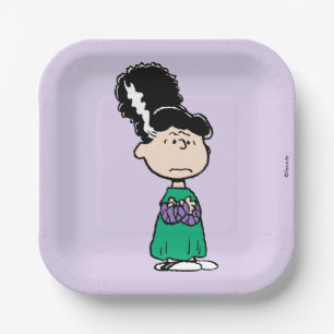 Peanuts Lucy Bride Of Frankenstein Halloween Paper Plate