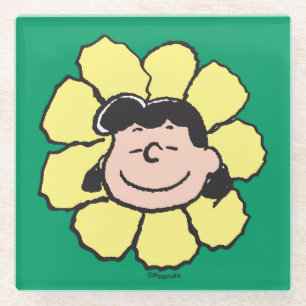 Peanuts   Lucy Flower Glass Coaster