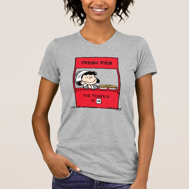 Peanuts | Lucy Pilgrim Pie Stand T-Shirt (Front)