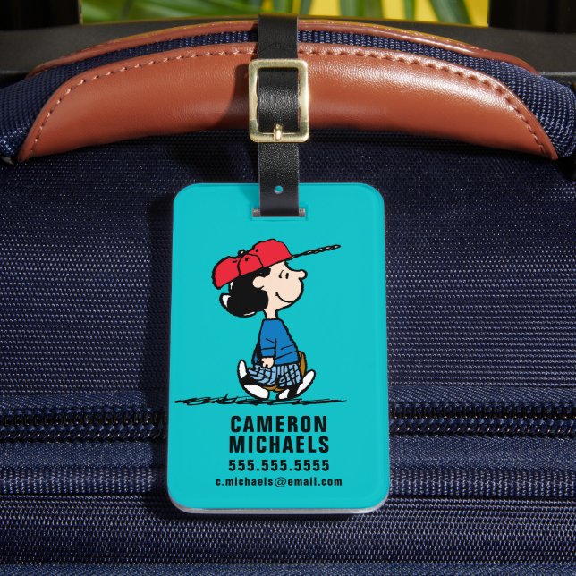 Peanuts | Lucy Playing Baseball Luggage Tag (Front Insitu 2)
