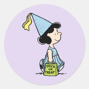 Peanuts Lucy Princess Costume Halloween Classic Round Sticker