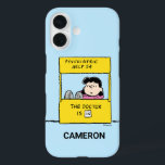 Peanuts | Lucy & the Doctor Is In iPhone 16 Case<br><div class="desc">Lucy is the crabby,  bossy and opinionated girl who bullies most other characters in the comic strip,  particularly Linus and Charlie Brown. Check out this cute Peanuts design featuring Lucy and her advice stand.</div>