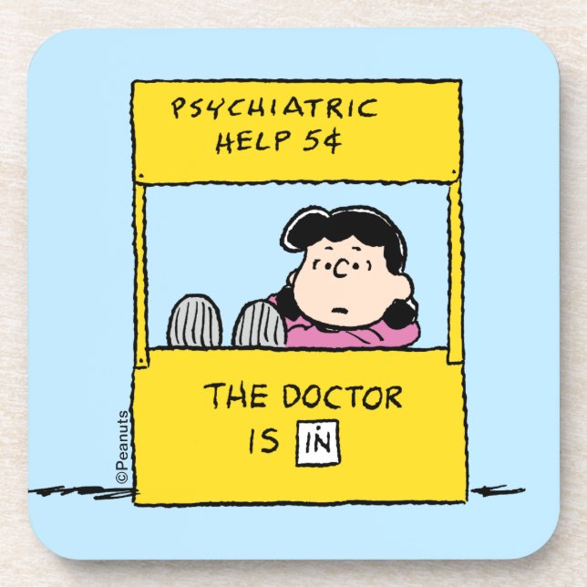 Peanuts | Lucy & the Doctor Is In Coaster (Front)