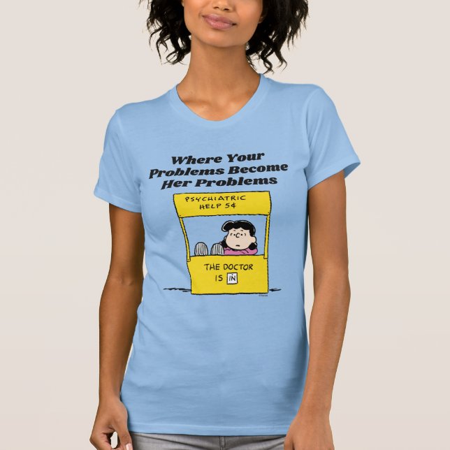Peanuts | Lucy & the Doctor Is In T-Shirt (Front)