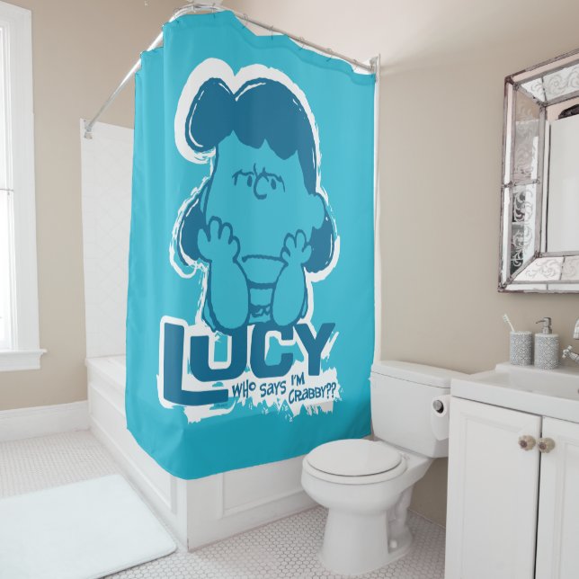 Peanuts | Lucy Who Says I'm Crabby?? Shower Curtain (In Situ)
