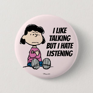 Peanuts   Lucy With Arms Crossed 6 Cm Round Badge