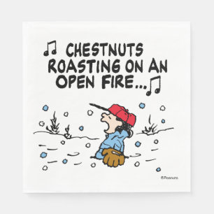 Peanuts   Lucy's Chestnuts Roasting Napkin