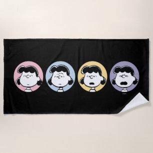 Peanuts   Lucy's Faces Beach Towel