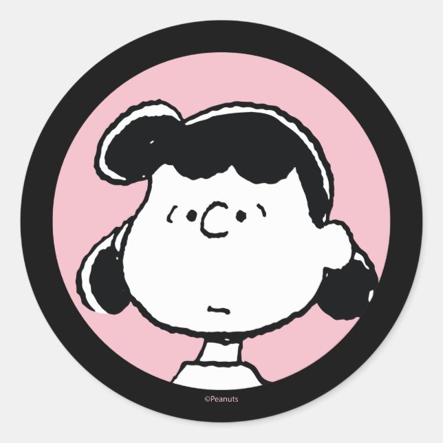 Peanuts | Lucy's Faces Classic Round Sticker (Front)
