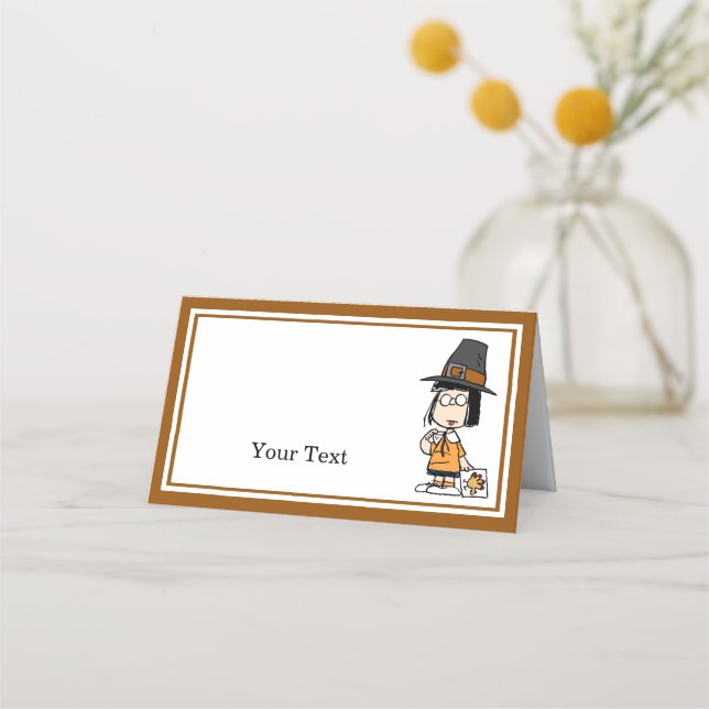 Peanuts | Marcie Thanksgiving Dinner Place Card (Front)