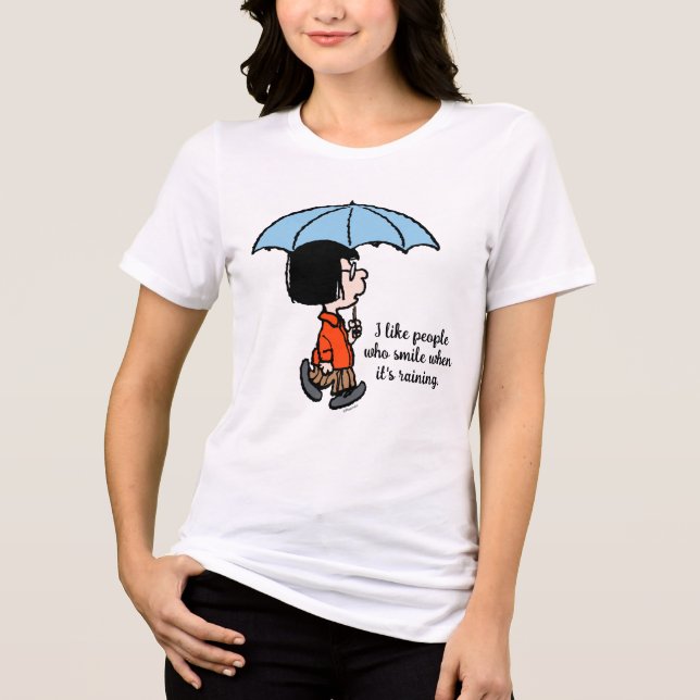 Peanuts | Marcie Under the Umbrella Tri-Blend Shirt (Front)