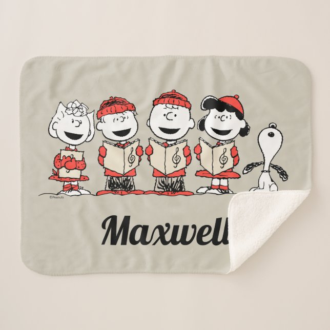 Peanuts | Merry Christmas | Add Your Name Sherpa Blanket (Front (Horizontal))