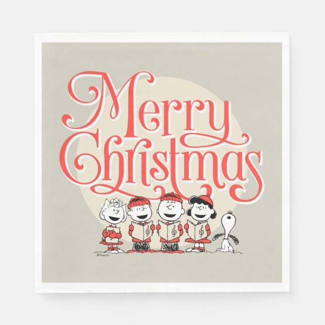 Peanuts | Merry Christmas Holiday Choir Napkin (Front)