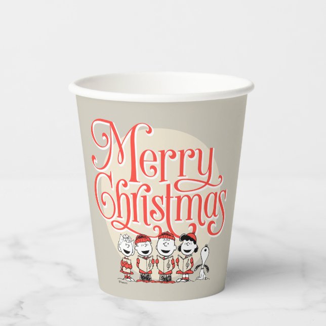 Peanuts | Merry Christmas Holiday Choir Paper Cups (Front)