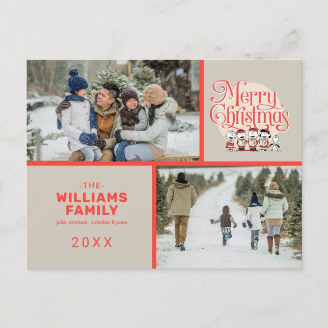 Peanuts Merry Christmas Holiday Choir Photo  Postcard (Front)