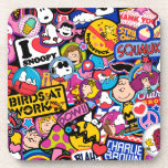 Peanuts | Mixtape Patch Pattern Coaster<br><div class="desc">Check out this fun design featuring The Peanuts Gang in cute patches.</div>