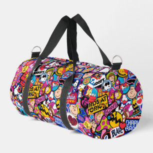 Peanuts Mixtape Patch Pattern Duffle Bag