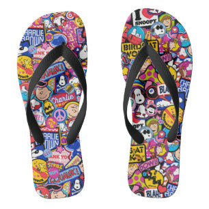 Peanuts   Mixtape Patch Pattern Jandals