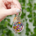 Peanuts | Mixtape Patch Pattern Key Ring<br><div class="desc">Check out this fun design featuring The Peanuts Gang in cute patches.</div>