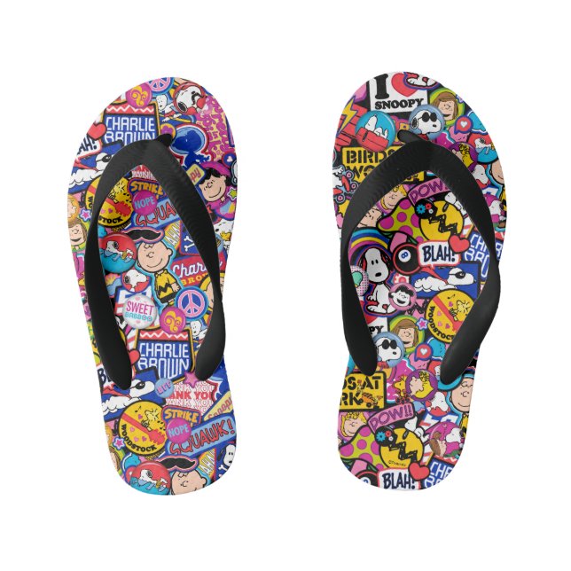 Peanuts | Mixtape Patch Pattern Kid's Jandals (Footbed)