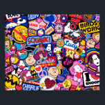 Peanuts | Mixtape Patch Pattern Poster<br><div class="desc">Check out this fun design featuring The Peanuts Gang in cute patches.</div>